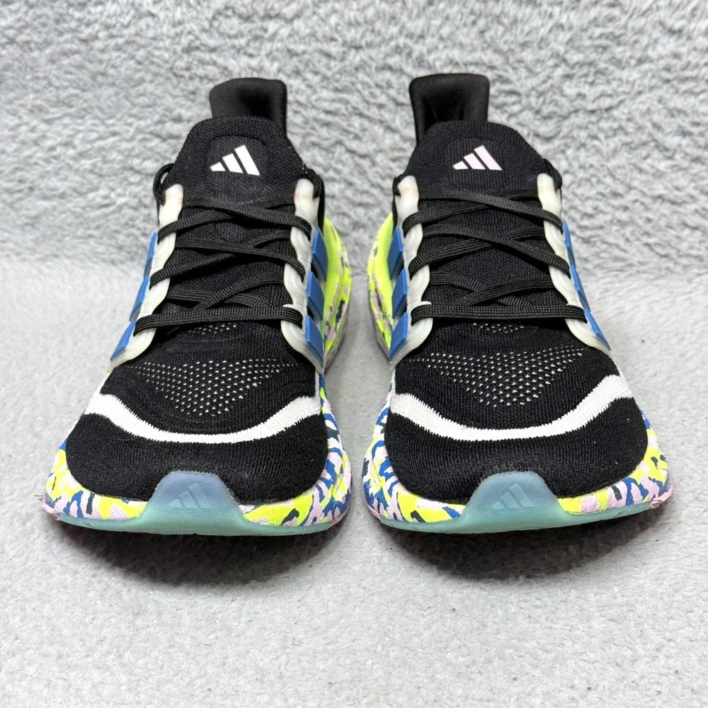 Adidas Ultra Boost Light Mens Size 10 Running Shoes Sneakers Neon Leopard IE8155